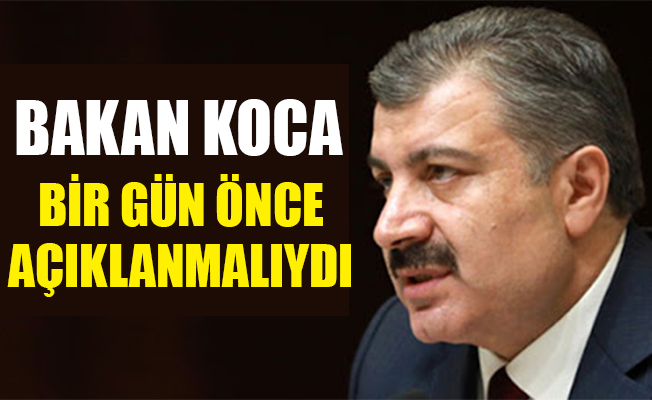 Sağlık Bakanı istifadan döndürüldü