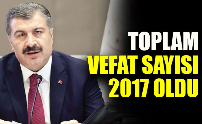 Türkiye'de koronavirüsten can kaybı 2017 oldu