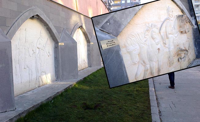Kayyum başkan, Mervanileri simgeleyen kabartmaları yıktı