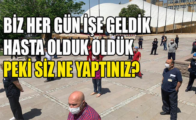Sağlık çalışanları ödemelerini alamadıkları için eylem yaptı