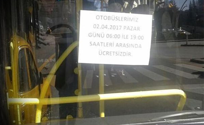 Otobüsler 'evet' için bedava!