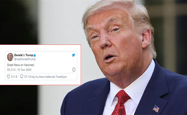 Trump 'dan aşı haberi paylaşımı