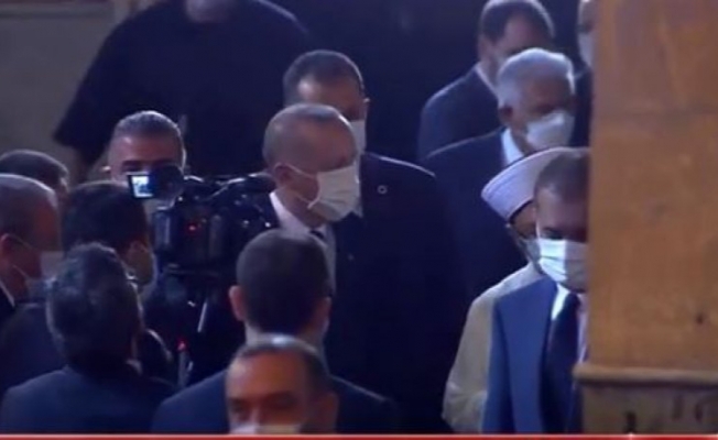 Erdoğan Ayasofya'ya geldi