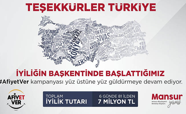 Mansur Yavaş'ın ' Afiyet Ver' kapmanyasına 6 günde7 milyon TL