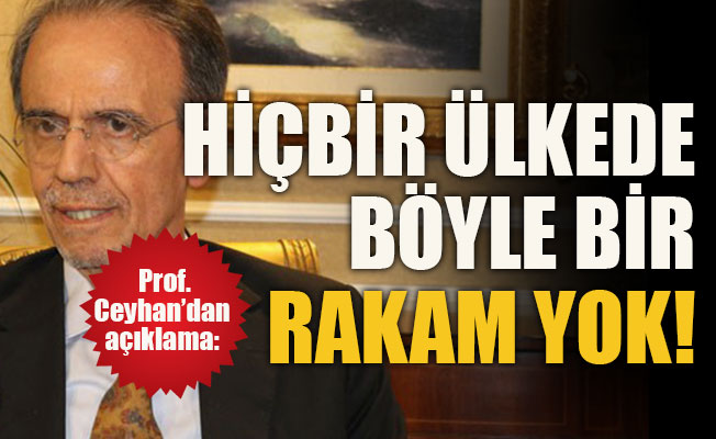 Prof. Ceyhan: Hiçbir ülkede böyle bir rakam yok