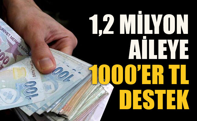 1,2 milyon aileye 1000’er TL destek