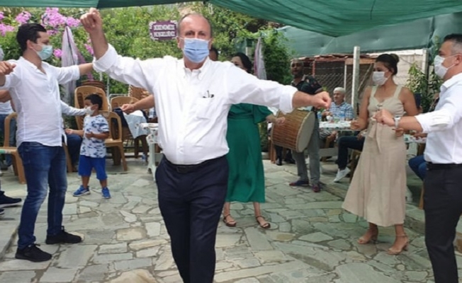 Muharrem İnce maskeyle zeybek oynadı