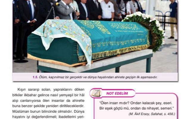 Lise ders kitabında kefenleme skandalı!