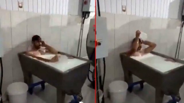 Süt fabrikasında skandal görüntüler!
