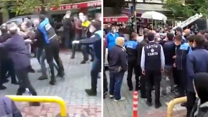 İBB ve Fatih Belediyesi zabıtaları birbirine girdi!
