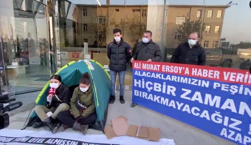 Haklarını alamayan işçiler yurt dışı yasağı ve adli kontrol şartı ile serbest kaldı