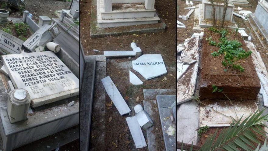 Mezarları kırıp Türk bayraklarını söken adam "Moralim bozuk" dedi