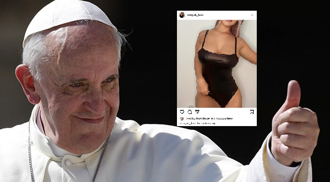Papa'dan yarı çıplak fotoğrafa beğeni!