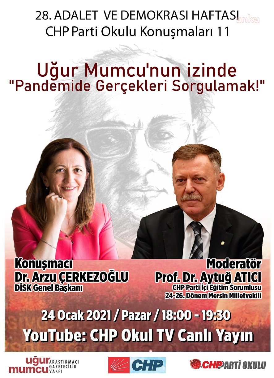 CHP Parti Okulu, Uğur Mumcu'yu "pandemide gerçekleri sorgulamak" söyleşisiyle anacak