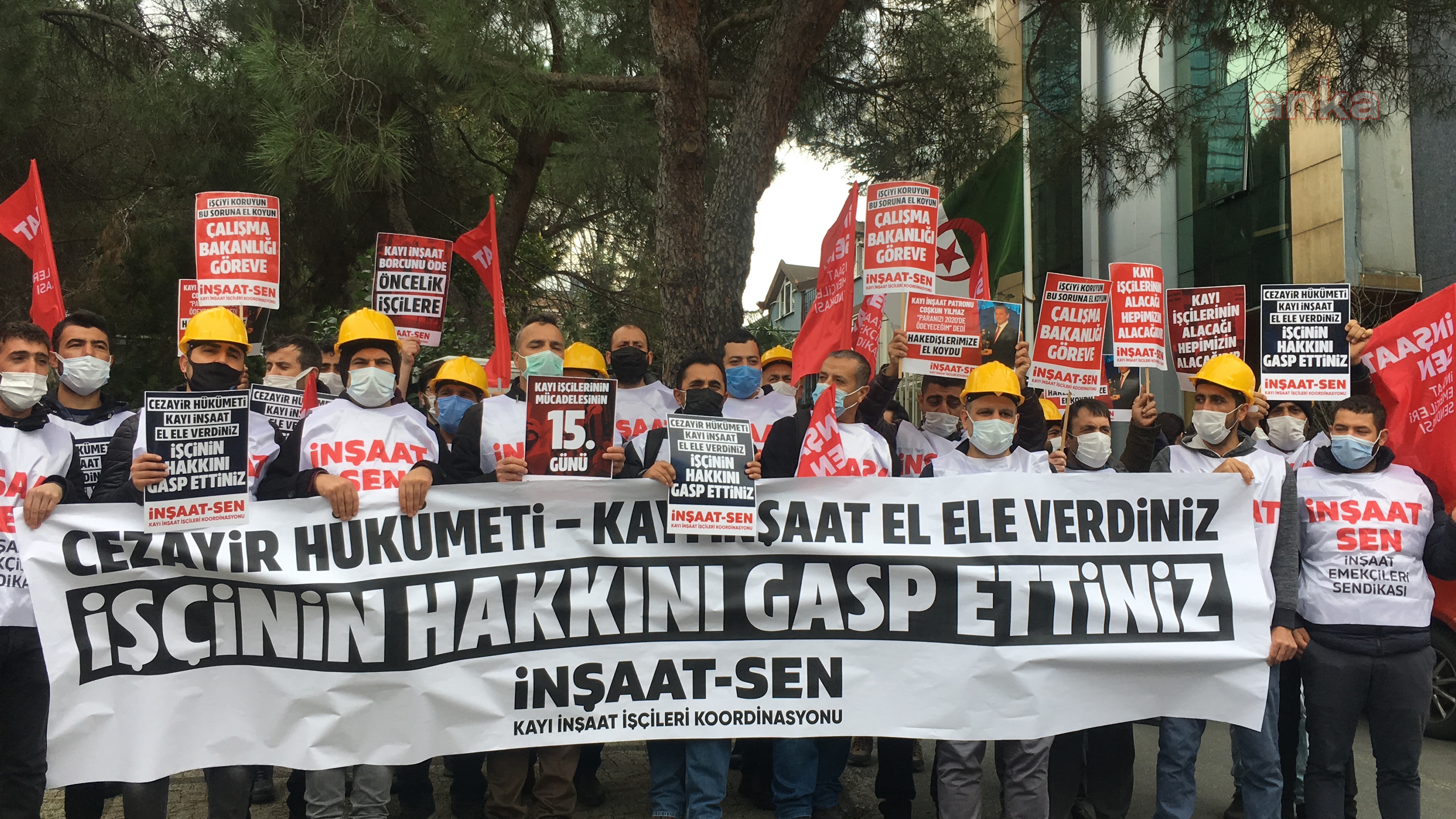 Kayı İnşaat’tan 2 senedir paralarını alamadılar: İnşaat-Sen üyesi işçiler, Cezayir Konsolosluğu önünde eylem yaptı