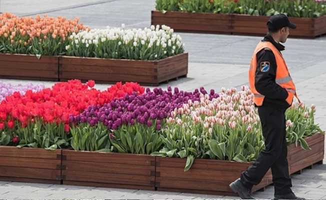 Taksim'de lale nöbeti
