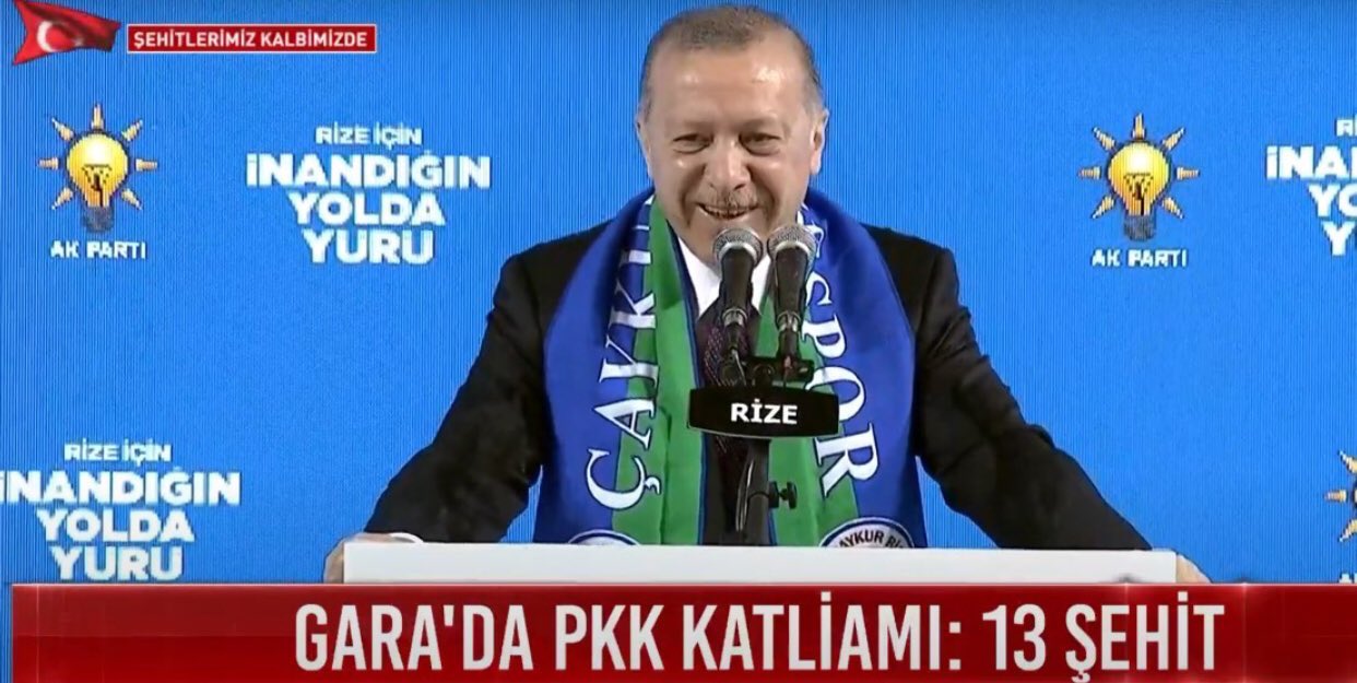 CHP'li Özkoç, 'Gara şehitleri' konuşması sırasında gülen Erdoğan'a tepkisini böyle gösterdi