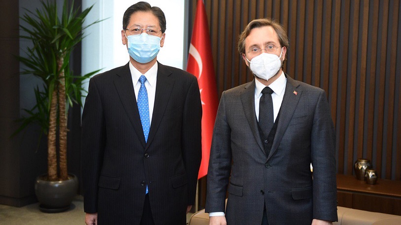 Fahrettin Altun, Çin Halk Cumhuriyeti Ankara Büyükelçisi Liu Shaobin ile buluştu