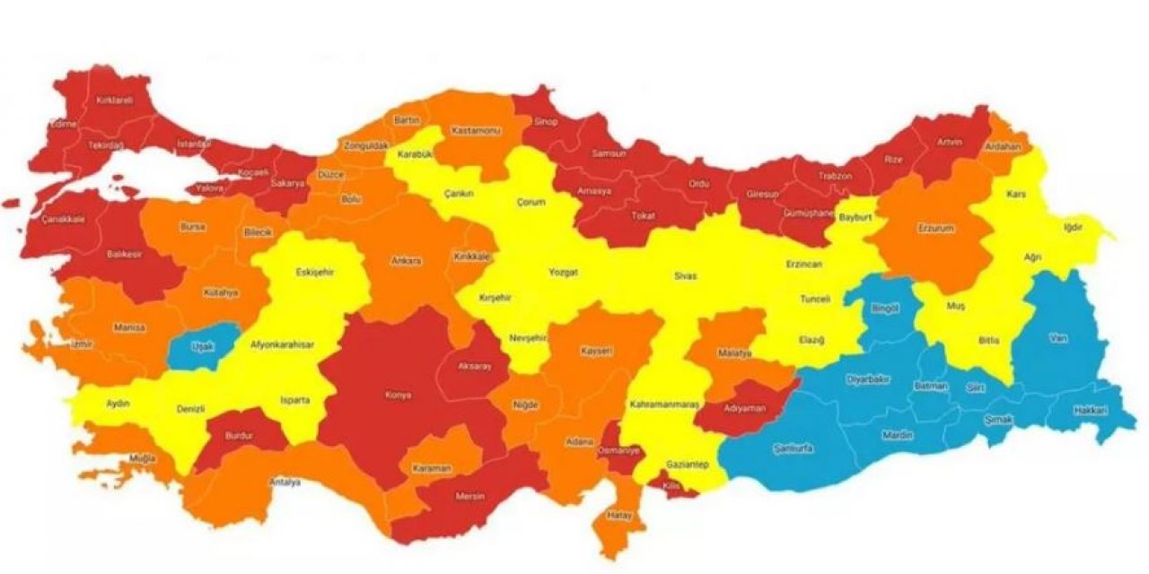 İşte yanıtı: Risk haritası güncellenseydi hangi il hangi renkte olacaktı?
