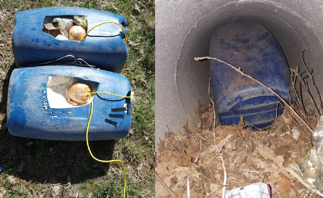 Bitlis'te menfeze yerleştirilmiş 150 kilo patlayıcı bulundu