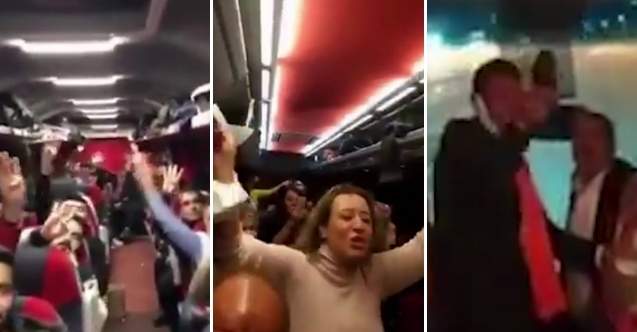 Maske yok, sosyal mesafe yok... AKP kongresinin şarkılı oynamalı 'lebaleb' otobüsü!