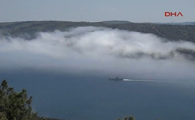 Kilyos açıklarında Rus savaş gemisi kargo gemisiyle çarpıştı