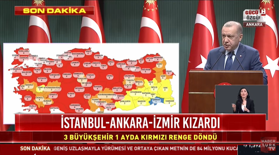 İşte kabine toplantısı ardından açıklanan yeni risk haritası! Hangi il ne renk?