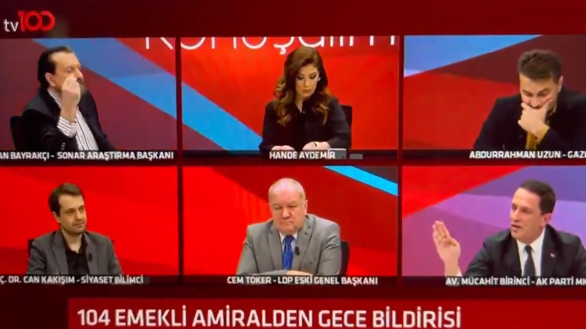 Hakan Bayrakçı ve Mücahit Birinci canlı yayında 'amiraller bildirisi' nedeniyle birbirine girdi