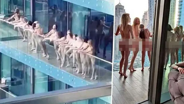 Balkona çırılçıplak çıkan modeller gözaltında