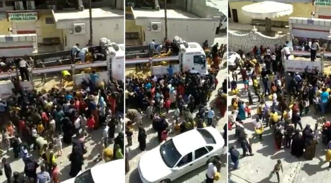 Urfa'da, Saray iktidarının dağıttığı patatesler için izdiham çıktı!