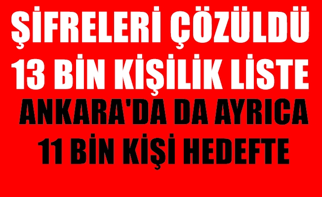 Ankara'da neler oluyor: 13 bin kişilik liste bulundu