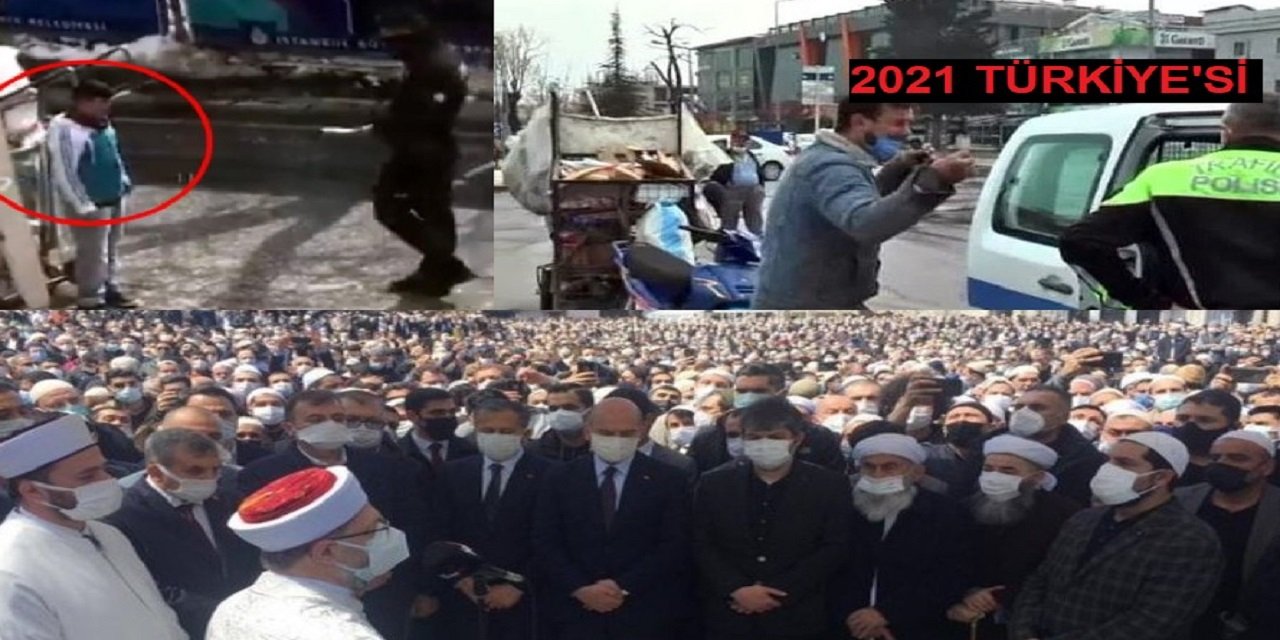 Bu da polis bu da polis... Biri maske uzattı, diğeri ceza yazdı...