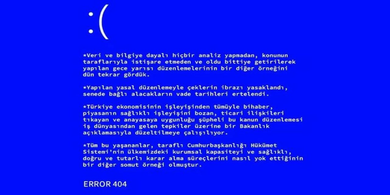 DEVA Partisi’nden iktidara ‘error 404’lü gönderme