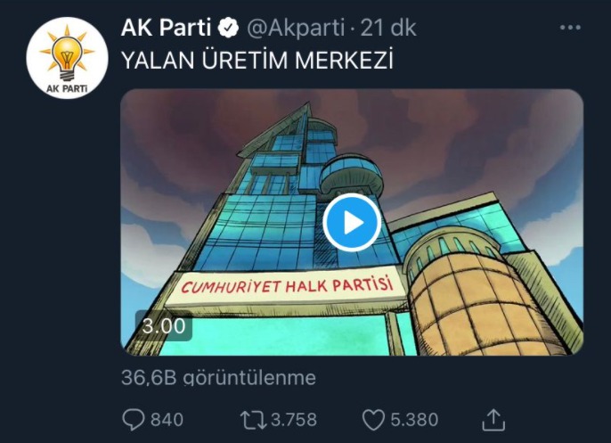 AKP, alay konusu olduğu çizgi film videosunu sildi!