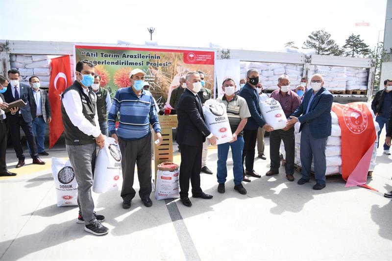 Kayserili çiftçiye 50 ton tohum… 800 çiftçiye yerli kurufasülye tohumu dağıtıldı…