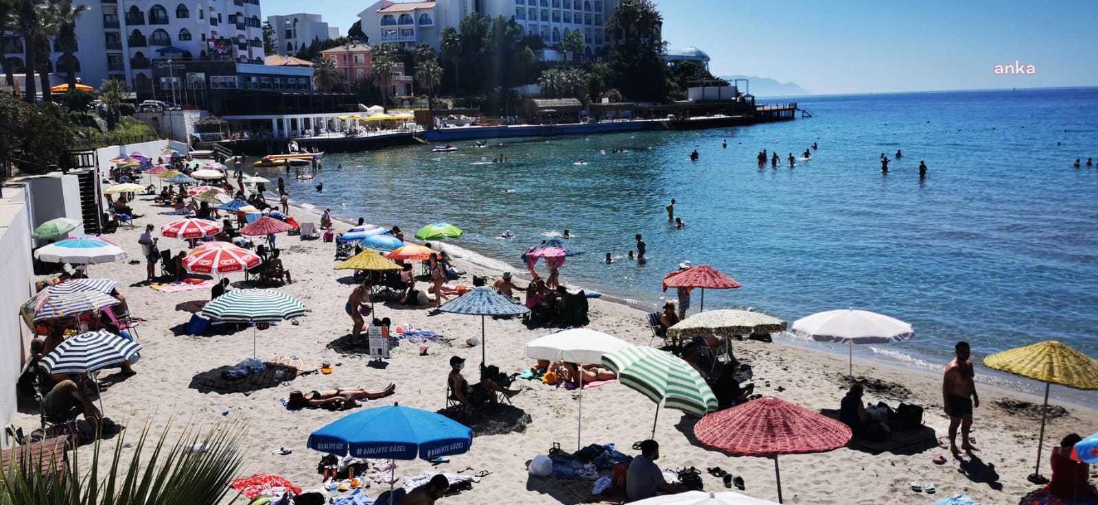 Kuşadası’nda plajlar doldu, taştı…