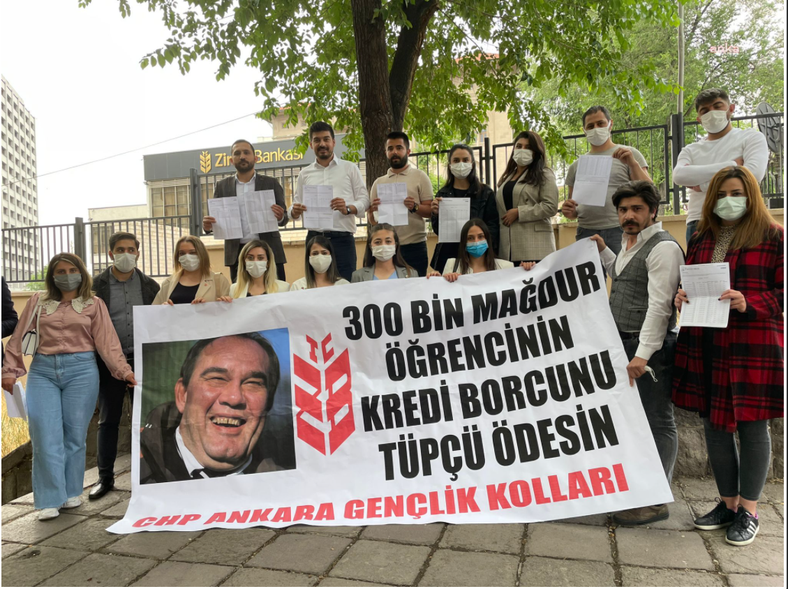 CHP Ankara Gençlik Kolları üyeleri: "300 bin mağdur öğrencinin kredi borcunu tüpçü ödesin"