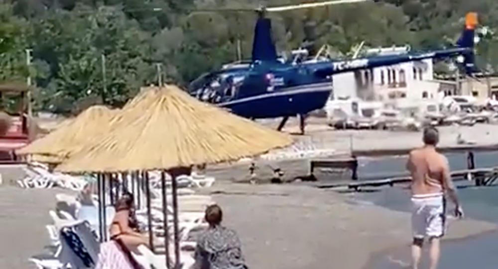 Plaja helikopterle inenleri işletme sahibi böyle savundu!