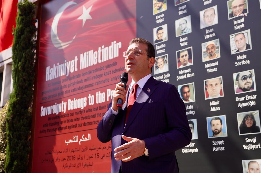 İmamoğlu: "15 Temmuz hain darbe girişimini sağlayan bütün unsurları, kişileri, kurumları kınıyorum, lanetliyorum"