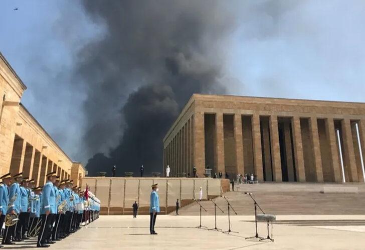 Yangın gittikçe büyüyor! Dumanlar Anıtkabir'i sardı