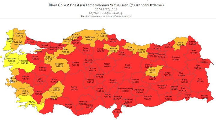 İşte gerçek aşı haritası