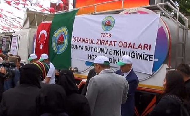 Tankerle süt dağıtıldı!