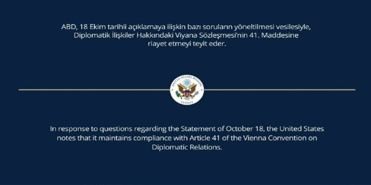 ABD Büyükelçiliği'nden kritik açıklama!