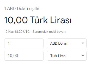Dolar 10 TL oldu