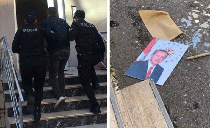 Erdoğan fotoğrafını yere atan kişi hakkında yeni gelişme
