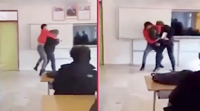 Öğrenci, dersinden kaldığı öğretmeninin başına poşet geçirdi