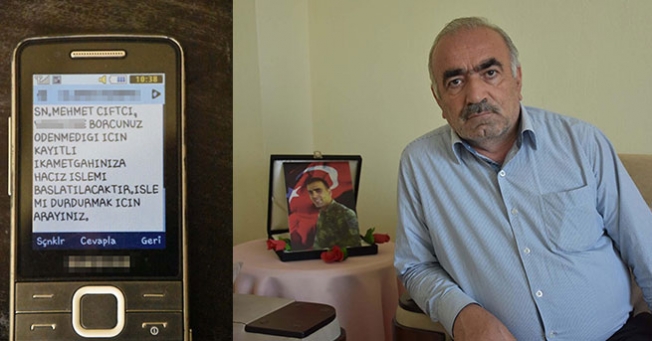 Şehit babasına borç şoku