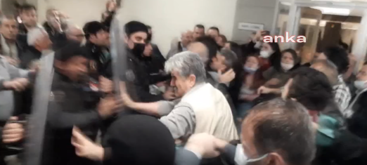 Adliye koridorları karıştı! HKP'liler ile polis arasında arbede...
