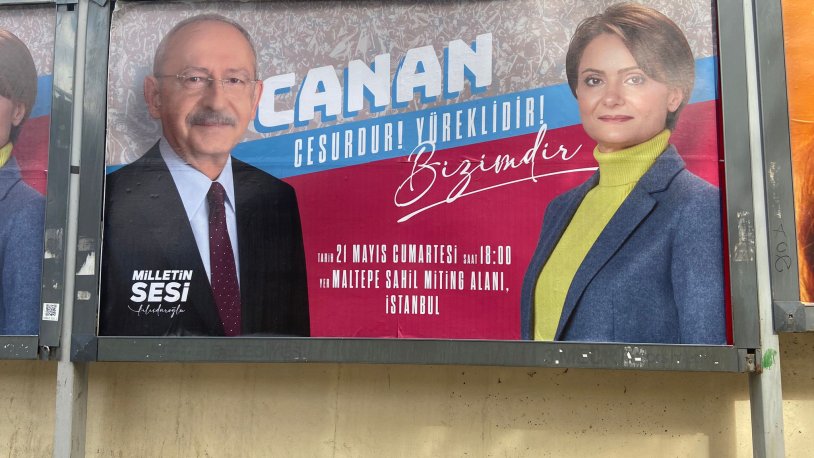 CHP'nin 'Milletin Sesi' mitingi için afişleri bilboardlarda