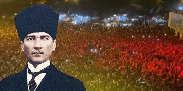 Kayseri'de binlerce öğrenci tek ses: Yaşa Mustafa Kemal Paşa!